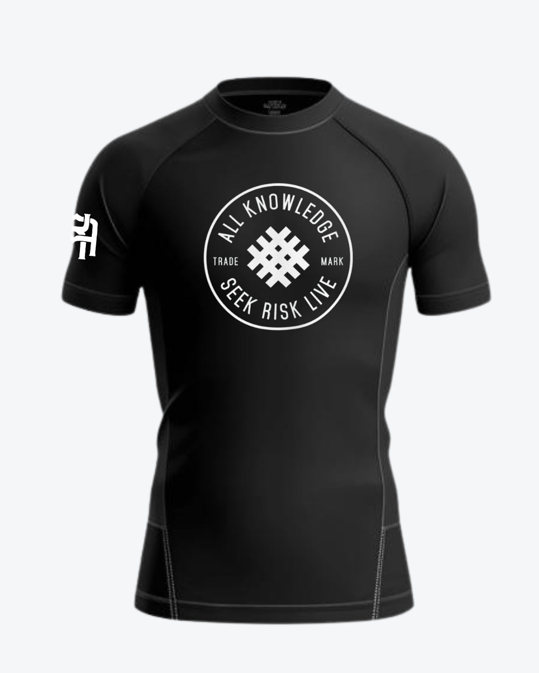 Ranked Short Sleeve Jiu-Jitsu Rashguard with silicone band and side panel