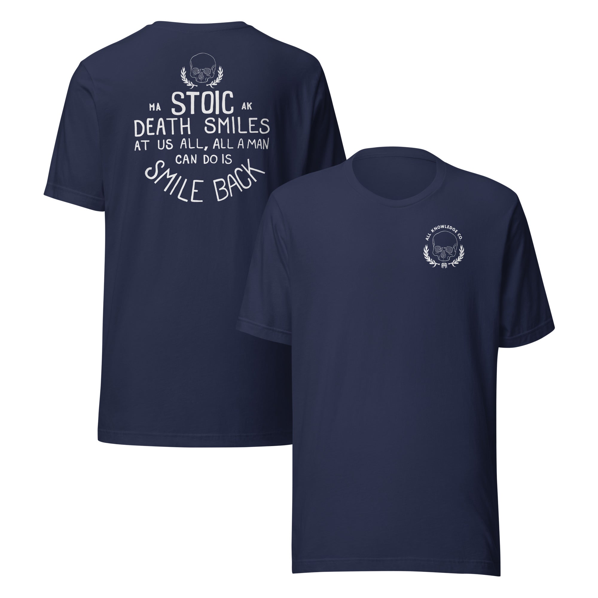navy shirt stoic death smiles AK