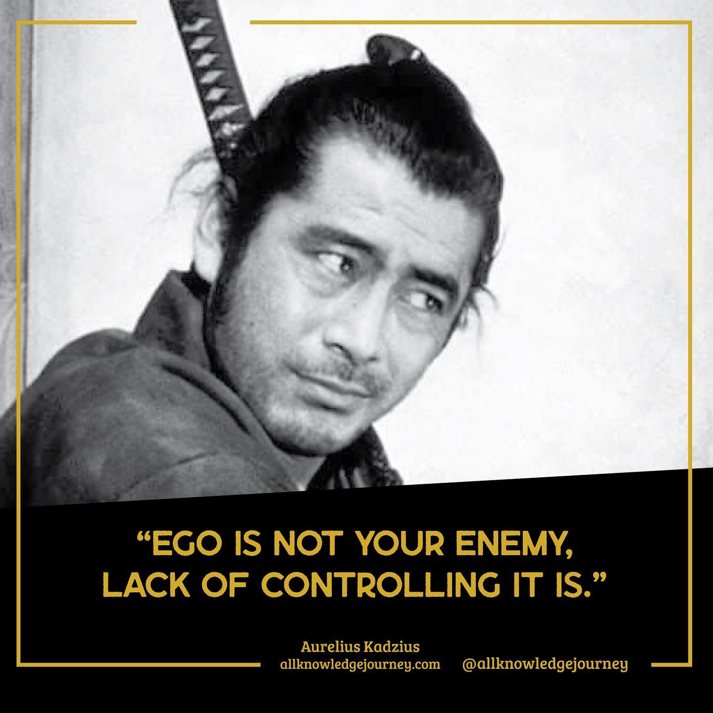Ego is not the enemy, lack of controlling it is.