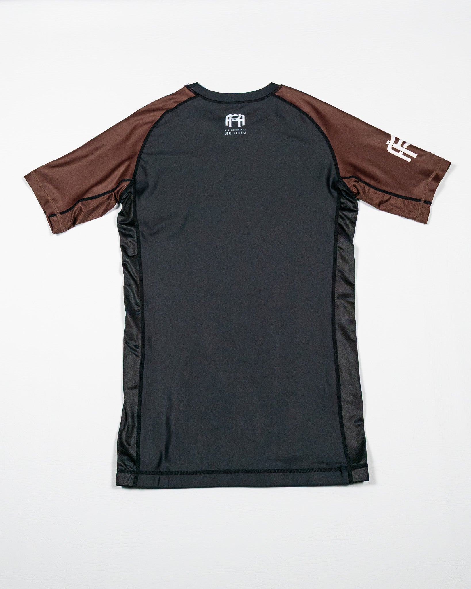 brown short sleeve rashguard  - back