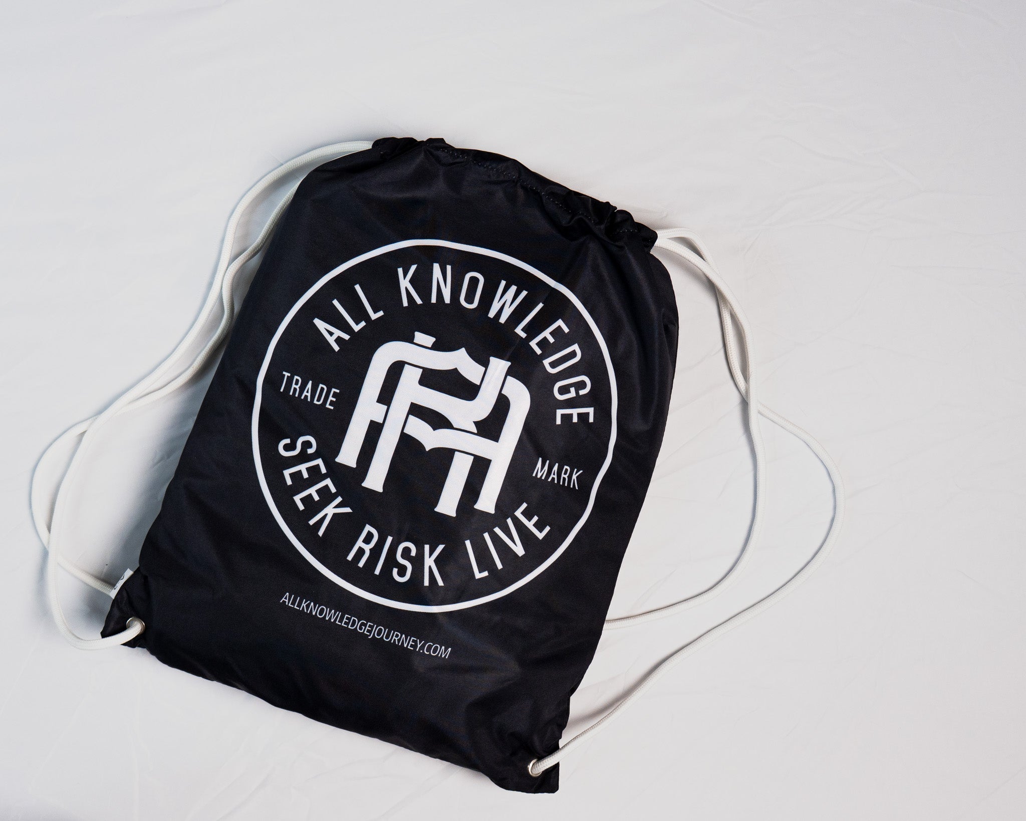 Black drawstring  bag All knowledge Classic Gi - Seek Risk Live