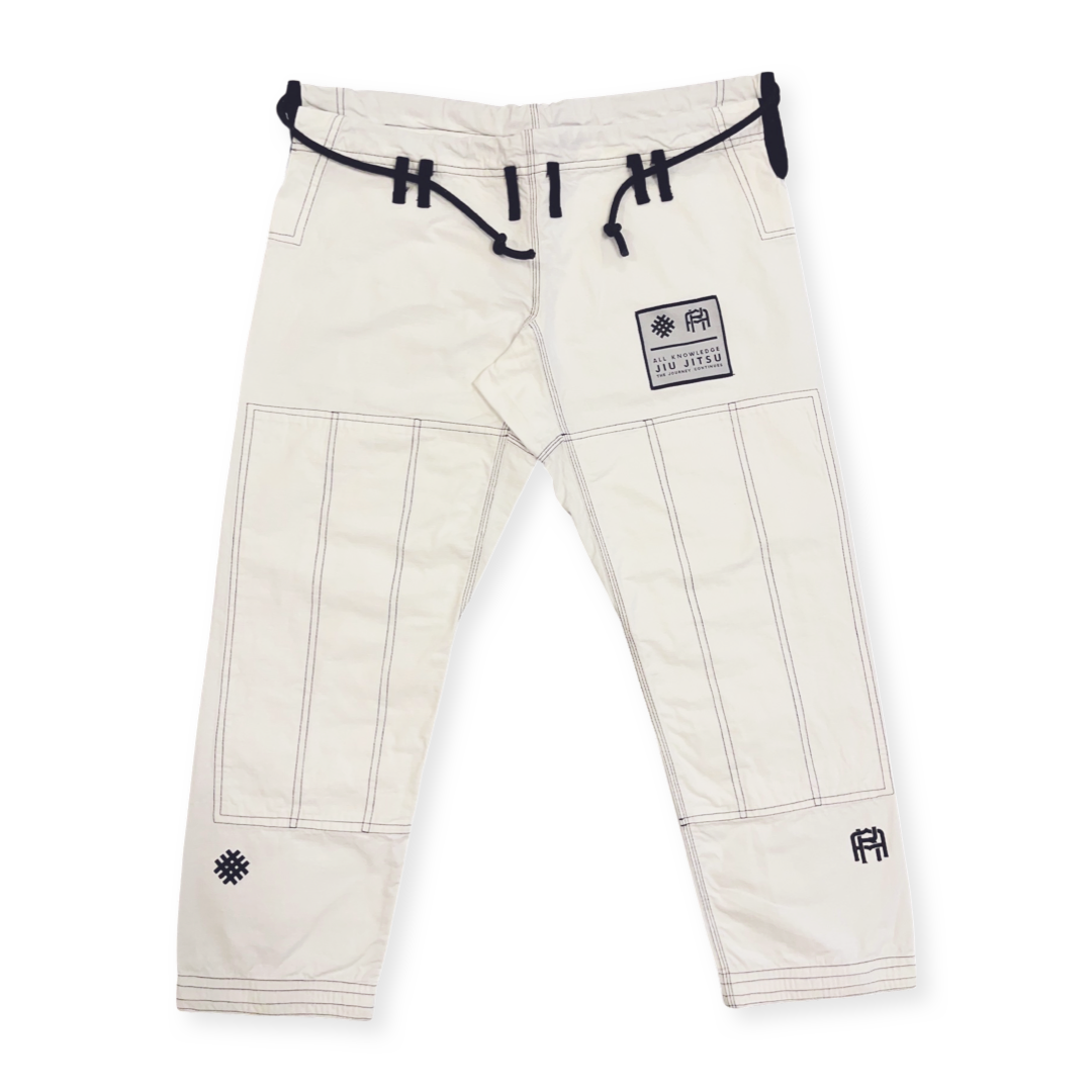 white jiu-jitsu pants with black details